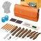 Wood Carving Kit Deluxe, 23Pcs Wood Carving Tools Updated, Whittling Knife Kit, Wood Carving Knife Set for Beginners, Wood Carving Knives with Large Leather Case